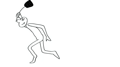 Man with a fly swatter Stock Footage 194445243