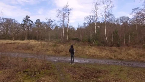 Man Flying Drone Stock Footage 87075276
