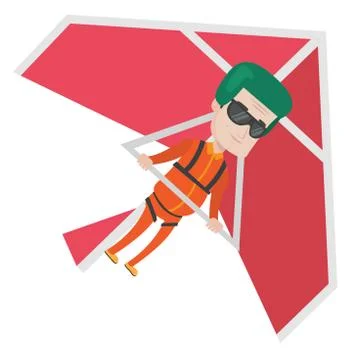 Man flying on hang-glider vector illustration イラスト素材