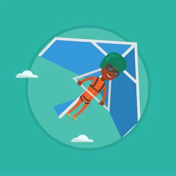 Man flying on hang-glider vector illustration Stock Illustration