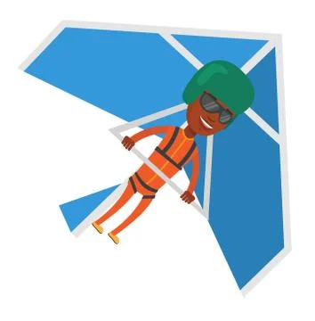Man flying on hang-glider vector illustration Illustration