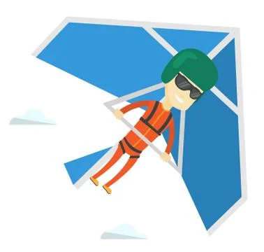 Man flying on hang-glider vector illustration Stockillustratie