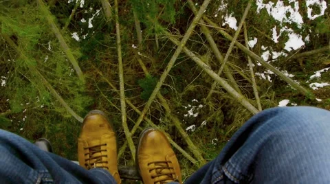 Man flying over the forest mountain lift Stock Footage 47982442