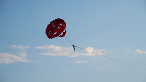 Man is flying, parasailing Stock Footage 201649638