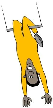 Man on the flying trapeze Illustrazione stock