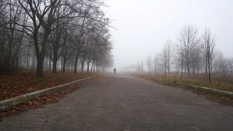 Man in the fog Video stock 119974234