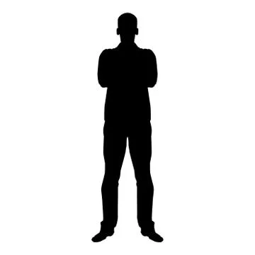 Man with folded arms Confidence concept business man icon black color vector  Stock Illustration