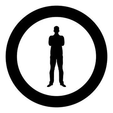 Man with folded arms Confidence concept business man icon black color vector  Stock Illustration