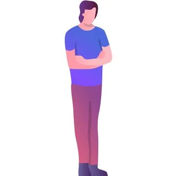 Man with folded arms isolated vector icon Stock Illustration