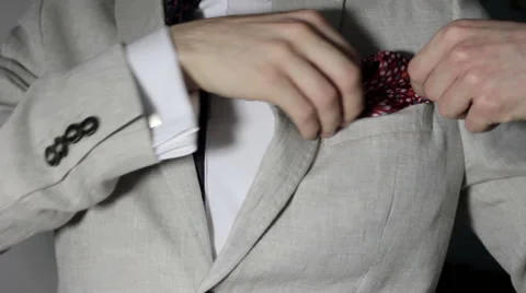 Man Folding A Handkerchief Stock Footage 63485034