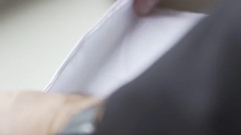 Man Folding Pocket Square Video stock 122533181