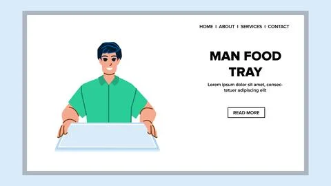 Man food tray vector Stock Illustration