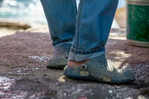 Man foot background Foto stock