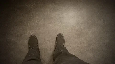 Man foot on the ground Stock Footage