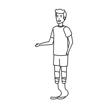 Man with foot prosthesis Illustrazione stock