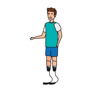 Man with foot prosthesis Stock Illustration