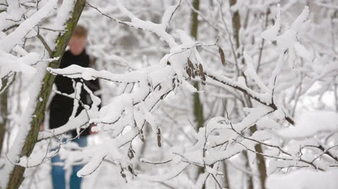 Man in a forest Stock Footage 25911678