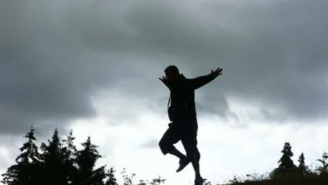 Man in the forest Foto stock