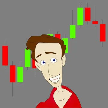 Man with a forex graph in the background Stock Illustration