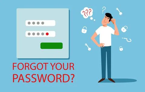 The man forgot her personal data. the concept of a web screensaver with a Stockillustratie
