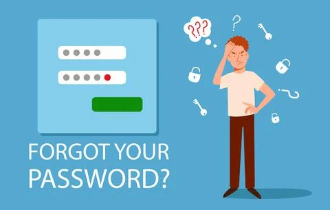 The man forgot her personal data. the concept of a web screensaver with a Stock Illustration