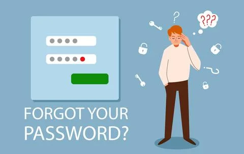 The man forgot her personal data. the concept of a web screensaver with a Stockillustratie