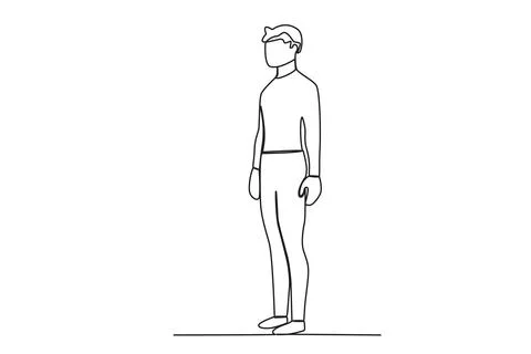 A man forms an acute angle Illustrazione stock