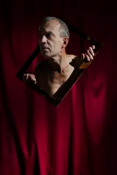 Man in the frame. Stock Photos