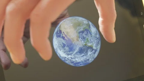 A man framing the earth in his hands Video stock 102966222