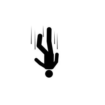 Man, free fall, high, suicide icon. Element of man fall down. Premium quality Stockillustratie