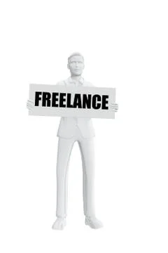 Man with freelance message Stock Illustration