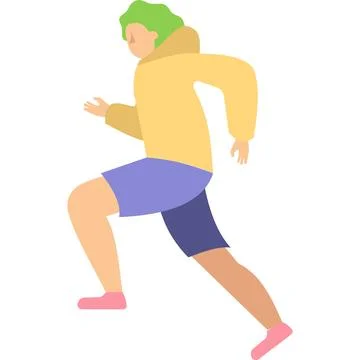 Man freelancer running vector guy jogging icon 库存插图