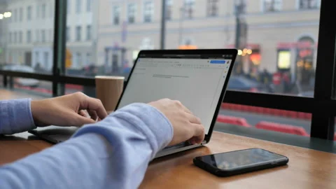 Man freelancer student using laptop studying online working internet millennial Stock Footage 127508164