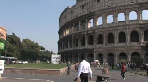 Man in front of the colosseum Stock Footage 547275