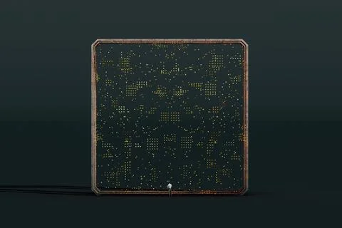 Man in front of a data manager cube Stock Photos