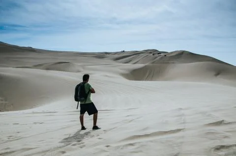 Man in front of the desert Stock Photos