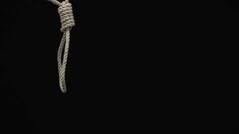 Man front loop hesitating to commit suicide, life crisis, loss of hope, problem Stock Footage 107741210