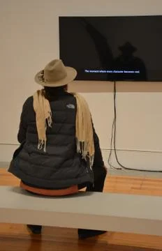 A man in front of the screen Stock Photos