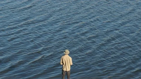 A man in front of the sea Stock Footage 154017117