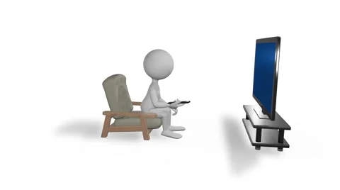 Man in front of TV Stock Footage 40819951