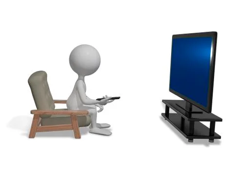 Man in front of tv Stock Illustration