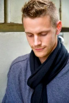 Man in front of a wall Stock Photos