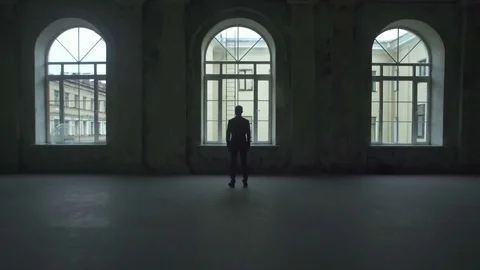 Man In Front Of The Window Stock Footage 74700983