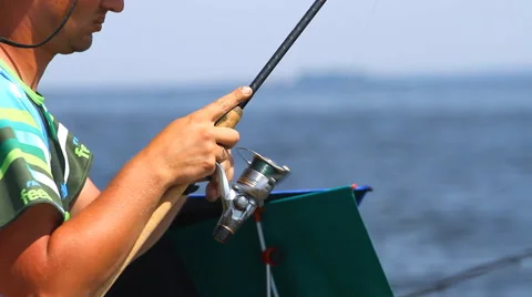 Man Fshing Stock Footage 44498094