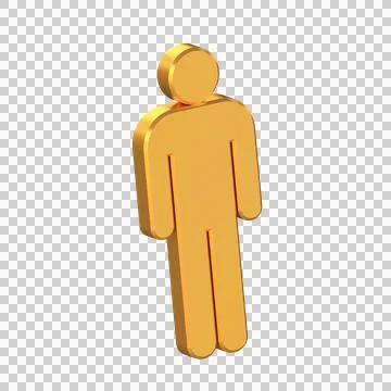 Man Full Body 3D Icon Isolated on Transparent Background Stock Illustration