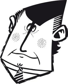 Man with funny cap looking up, Retro Vector Illustration イラスト素材