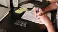 Man furious on desk HD Footage
