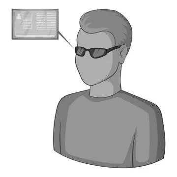Man with future high tech smart glasses icon Stock Illustration