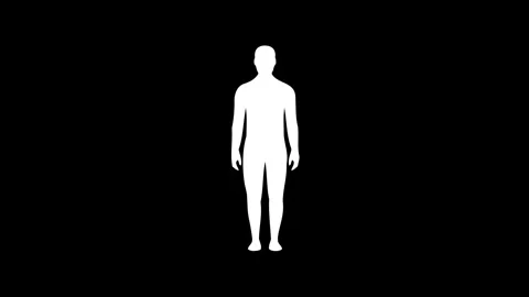 Man gaining and losing weight silhouette animation Stock Footage 306461483