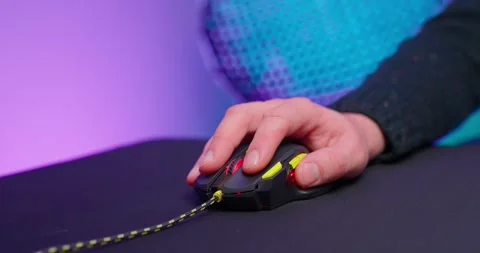 Man Gaming Device Mouse Hand Stock Footage 273508269